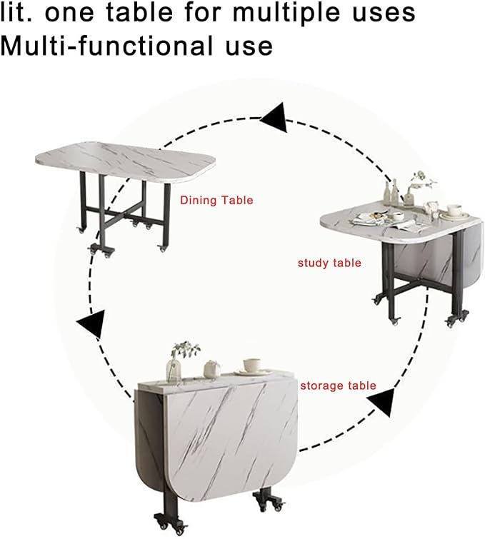 Multifunctional Folding Dining Table - Removable, Extendable, and Stylish Home Furniture