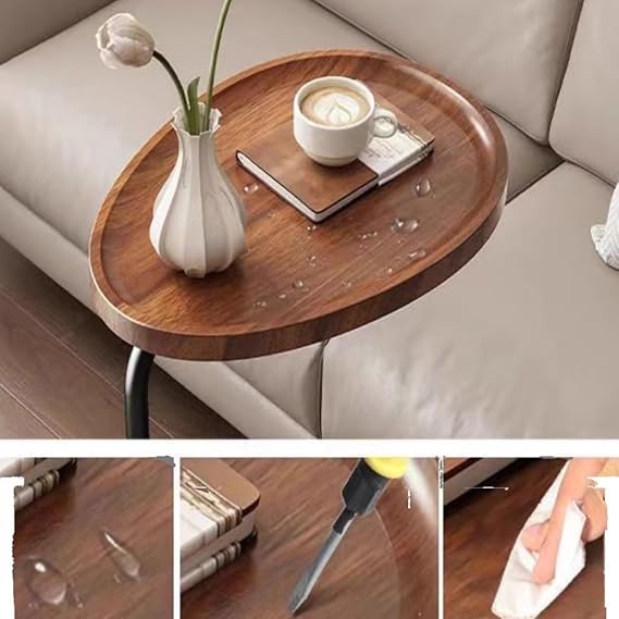 C-Shaped Side Table, Metal Frame Side Table, Modern C-shaped Side Table for Sofa and Bedside Table, Side Table for Couch, Sofa Table for Living Room, Office, Bedroom, Bedside Table