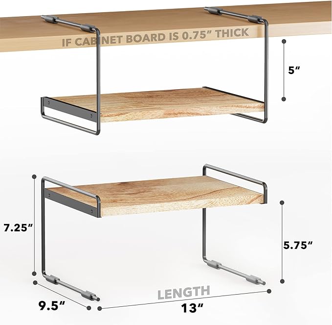 SpaceAid Cabinet Shelf Organizers , Kitchen Counter Organizer Rack Under Shelves Riser