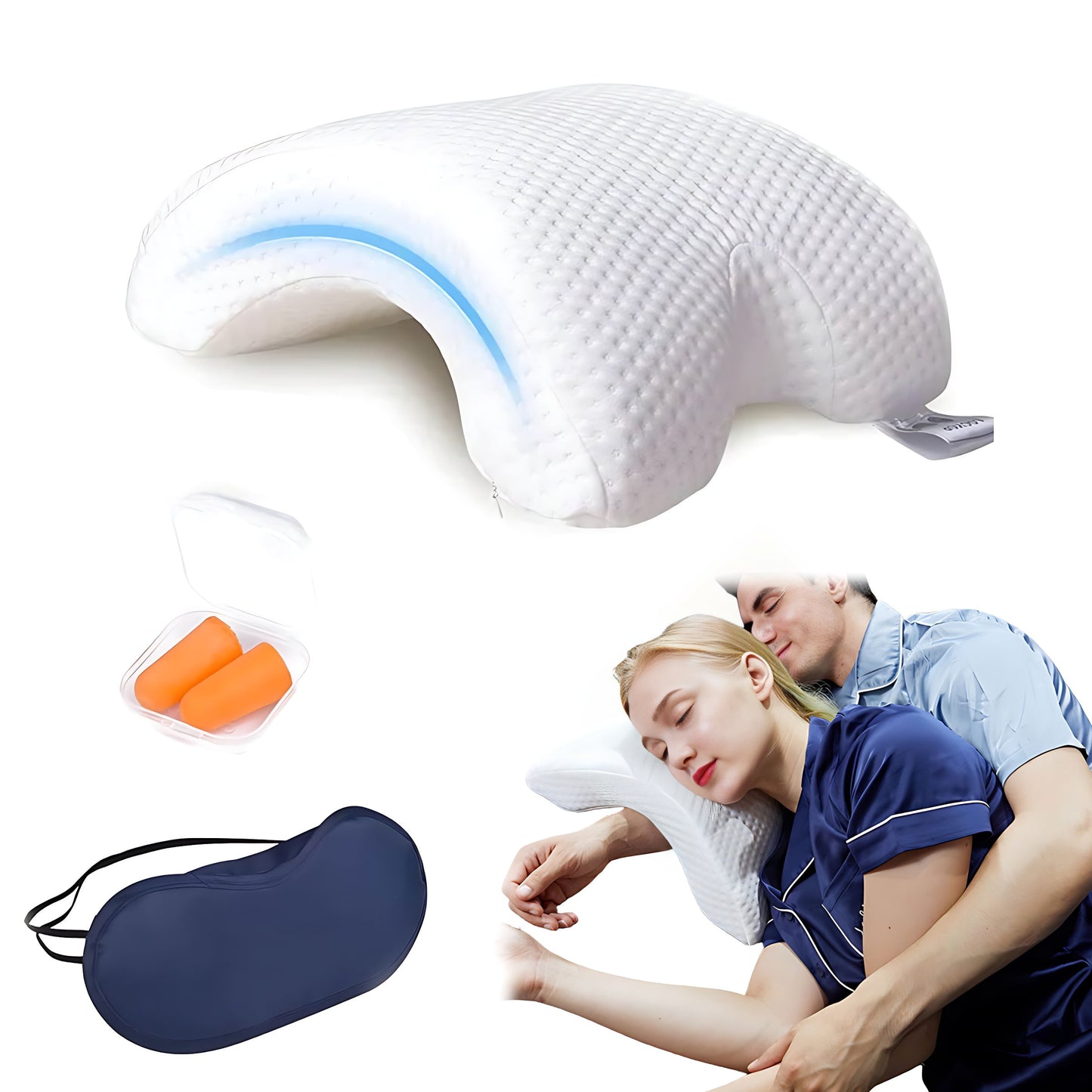 Frido U Shaped Multipurpose Sleeping Pillow for Couple