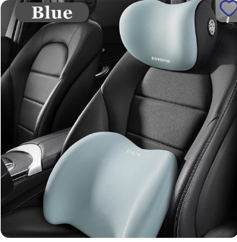 Memory Cotton Car Pillow Car Head Restraint, Neck Protection,Car Auto Seat Back Lumbar Rest Support Pillow Softness Memory Cotton Cushion