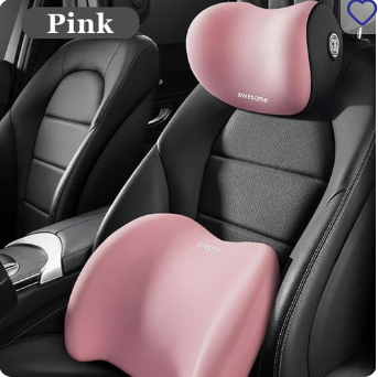 Memory Cotton Car Pillow Car Head Restraint, Neck Protection,Car Auto Seat Back Lumbar Rest Support Pillow Softness Memory Cotton Cushion